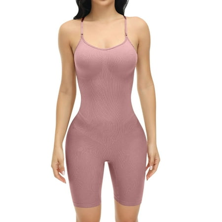 

Women Solid Suspender BodySuit High Waist Abdominal Shaping Button Chest Support Seamless Open Bottom Bodysuit lingerie for women