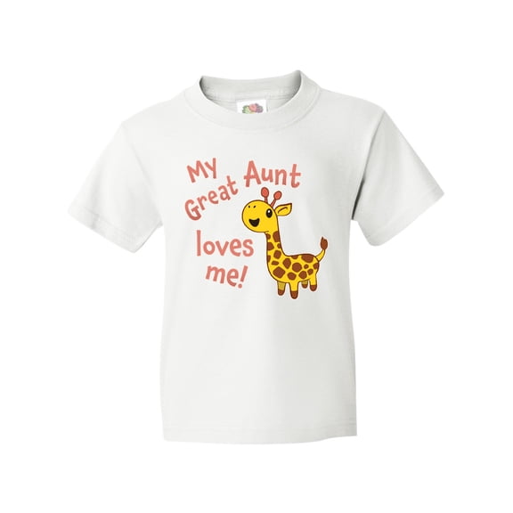 Inktastic My Great Aunt Loves me- cute giraffe Youth T-Shirt