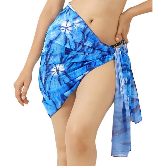 LA LEELA Women's Bikini Beach Wrap Cover up Swimwear Skirt Bathing suit Summer Wraps Sarong Swimsuits for Women One Size Azure, Floral