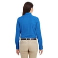 thumbnail image 2 of Harriton Ladies' Foundation 100% Cotton Short-Sleeve Twill Shirt Teflon, M581W ,FRENCH BLUE, XS, 2 of 3