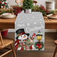 thumbnail image 5 of Christmas Table Runner Grey Snowman Table Runners Snowflake Cardinal Bird Light Wreath Cotton Linen Dresser Scarf Kitchen Dining Table Decor for Christmas Holiday Party Decor 13x36 Inch, 5 of 8