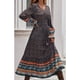 thumbnail image 4 of Vestido Odeerbi para Mujer Casual Maxi Estampado Floral Manga Larga Cuello en V Invierno, 4 of 9