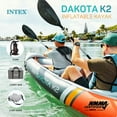 Intex Dakota K2 2 Person Vinyl Inflatable Kayak with Oars and Pump