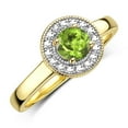 thumbnail image 6 of RYLOS Rings for Women 14K Yellow Gold Halo Ring with Round 4MM Gemstone &  Diamonds August Peridot Jewelry Size 6, 6 of 7