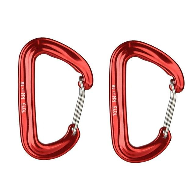 fastboy 2 Pcs 16KN Mini Mousqueton en Alliage d'Aluminium Crochets de Chaîne Rouge Clé Anneau en D Rouge 4.98x8cm
