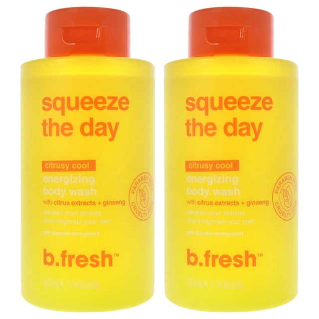 Gel de baño energizante Squeeze The Day de B.Tan para unisex, 16 oz, paquete de 2