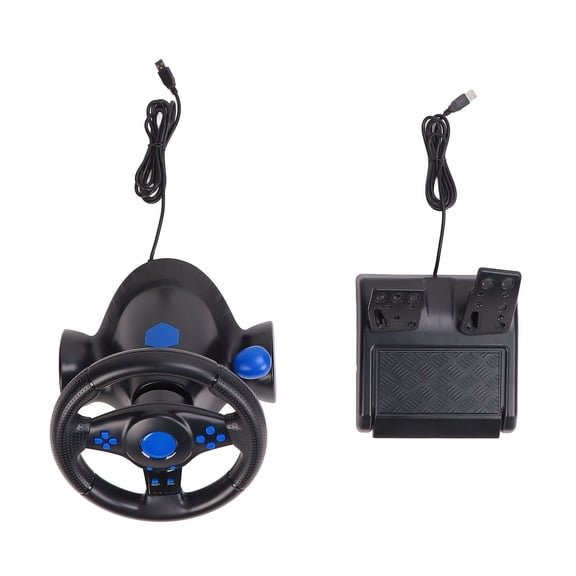 Volante de juego con rotación de 180°, 7 en 1, con vibración, USB, para carreras, con pedal, para PS4 y PC