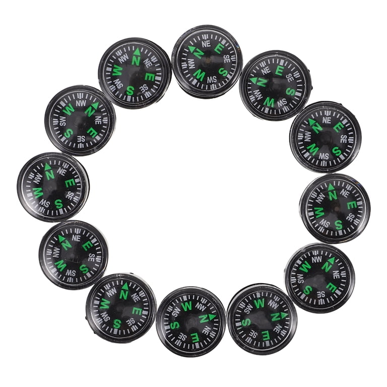 OUNONA 12Pcs Portable Plastic Compass Black for Outdoor Camping