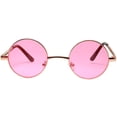 thumbnail image 2 of Round Sunglasses - Small (43mm) Gold Frame / Pink Lens, 2 of 4