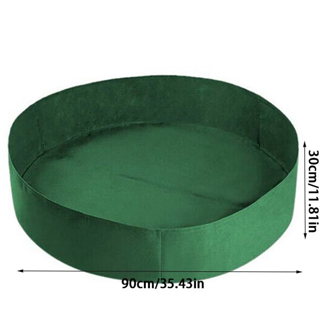Bolsa de plantación redonda para jardín al aire libre, invernadero, fieltro, tela, planta, flor, vegetal, maceta, cubo, verde, 90x30cm kenally HA5752-11