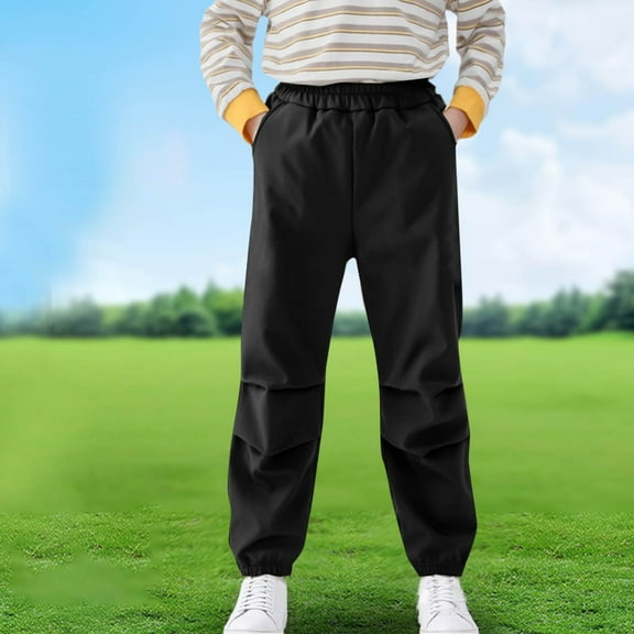 Sweatpants For Boys Girls 4-15 Years Fleece Athletic Workout Hiking Pants Quick Dry Running Pants Lightweight Breathable Elastic Pants With Pockets For 5-16 Years