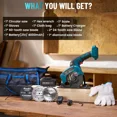 thumbnail image 4 of SeeSii Cordless Mini Circular Saw, 4-1/ 2" Electric Compact Circular Saw with 4.0Ah Battery, 5380RPM, 4 Saw Blades, Rip Guide, Max Cutting Depth 1-11/ 16"(90°), 1-1/ 8"(45°), 4 of 9