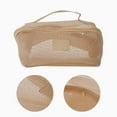 thumbnail image 3 of Unique Bargains 1 Pc Mesh Multifunctional Portable Makeup Bag Khaki Polyester, 3 of 6