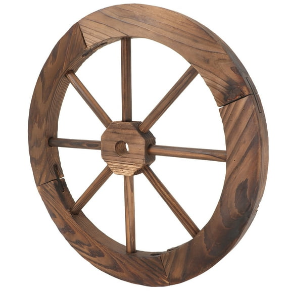 HAMPPLIES Home Decoration Wall Decoration 1Set 15.7Inch Round Dark Brown Wood for Living Room