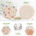 thumbnail image 2 of 6 Pcs Drink Coasters with Holder 3.94in Woven Coasters for Drinks Small Watercolor Splashes and Dots Coaster Set for Protection Table, 2 of 7