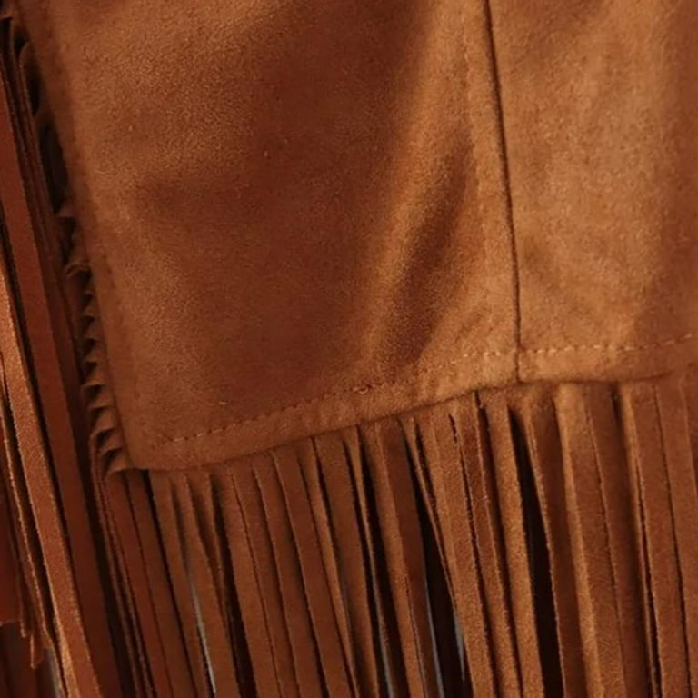 Fringe Vest Women Leather Suede Vest Tassels Vintage Winter Fringe Vest Women Leather Suede Vest Tassels Vintage Winter