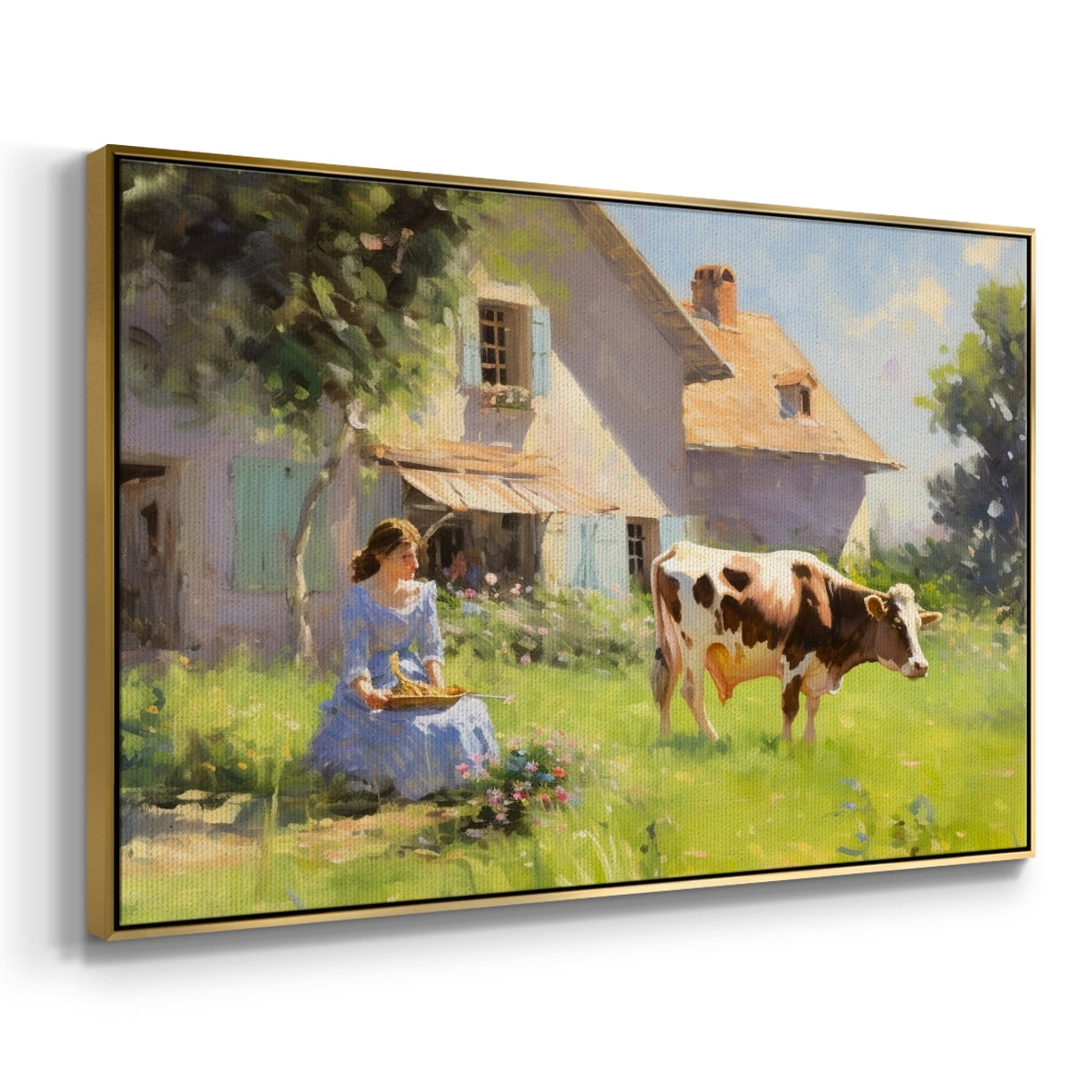Vintage Landscape-CCLI By Wexford Home Framed in Gold Wood Gallery Wrapped Canvas 17 in. x 25 in.