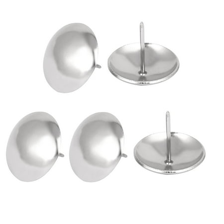 5 Iron Head - Home Furniture Round Head Iron Upholstery Tack Nails Silver Tone 30mmx25mm 5 Pcs