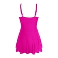 thumbnail image 5 of Women's One Piece Bikini Swimsuit Deep V Cross Side Tie Bow Back Sexy with Removable Bra Pads No Underwire for Beach Vacation,Hot Pink,M, 5 of 5