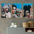 thumbnail image 2 of wall26 Framed Canvas Print Wall Art Set Warhol Basquiat Mt. Rushmore Graffiti &amp; Street Art Comic Book Illustrations Modern Art Urban Portrait for Living Room, Bedroom, Office - 16"x24"x, 2 of 5