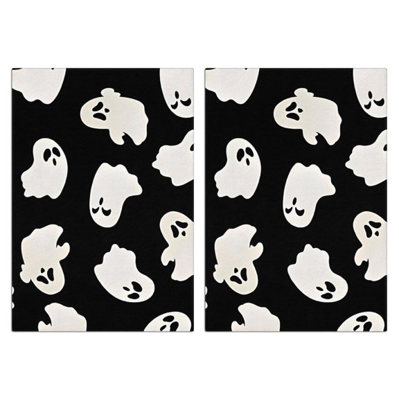 2 Pcs Funny Kitchen Towels,Black Halloween Ghost Silhouettes Microfiber Dish Towels,Kitchen Tea Towels,Kitchen Towel Set (18" X 26")