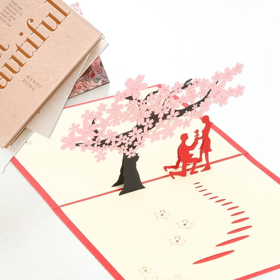 ELAYARD 2Pcs Romantic Love Showing Card for Her 3D Flower Anniversary Greeting