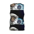 thumbnail image 3 of Gaeub Cat Astronaut Men's Mesh Basketball Jersey, Quick-Drying Sleeveless Top S-4XL, Loose Muscle Tank Top -Medium, 3 of 9