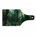 thumbnail image 1 of Nature Cutting Board, Sunset in Woods Sun Beaming Through Forest Trees Wilderness Scenery, Tempered Glass Cutting and Serving Board, Wine Bottle Shape, Forest Green Pale Yellow, by Ambesonne, 1 of 1