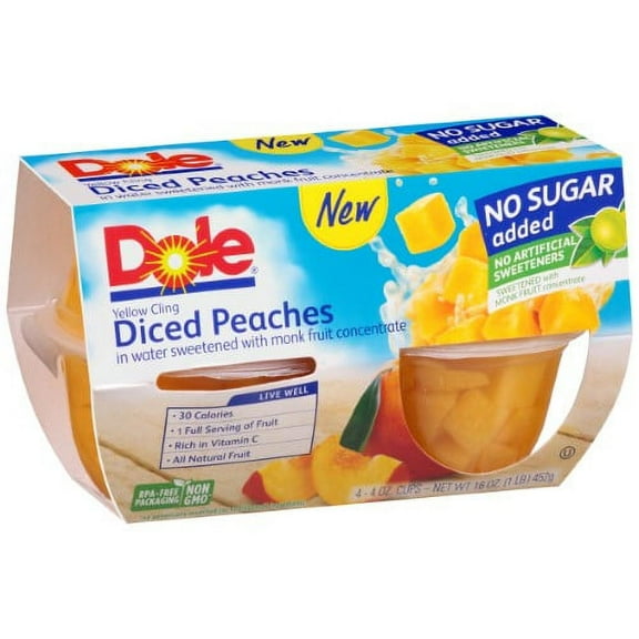 Dole Yellow Cling Diced Peaches (Pack of 4)