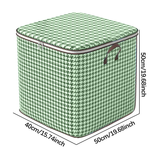 RKSTN clothes storage Green Houndstooth Quilt Storage Bag Wardrobe Finishing Storage Basket Moving Clothes Packing Portable Storage Bag