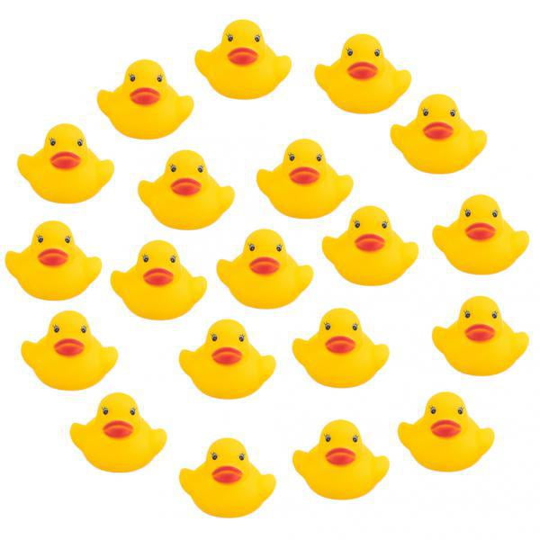 2x 20pcs Bebé Niños Amarillo Squeaky Race Flotante Bañera Natación Jugar Juguete Hugo Juguete de baño