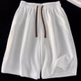 thumbnail image 6 of Shorts Men 5 Inch Plus Size Cool Silk Quick Dry Shorts Loose Fit Lightweight Sports Beach Casual Summer Shorts White L, 6 of 6