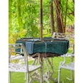 thumbnail image 3 of Fsddascl Teal Brown Wood Outdoor Tablecloth - 60 Inch Round Dining Table Cover, Vintage Simple Chic Board Waterproof Outdoor Table Cloth with Umbrella Hole & Zipper for Picnic/Patio/Party, 3 of 7