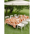 thumbnail image 4 of Outdoor Tablecloth with Umbrella Hole for Patio/Picnic/Party/Camping, Orange White Geometric Waterproof Table Cloth Rectangle Table Cover Washable, Modern Abstract Art (54"x 80"), 4 of 8