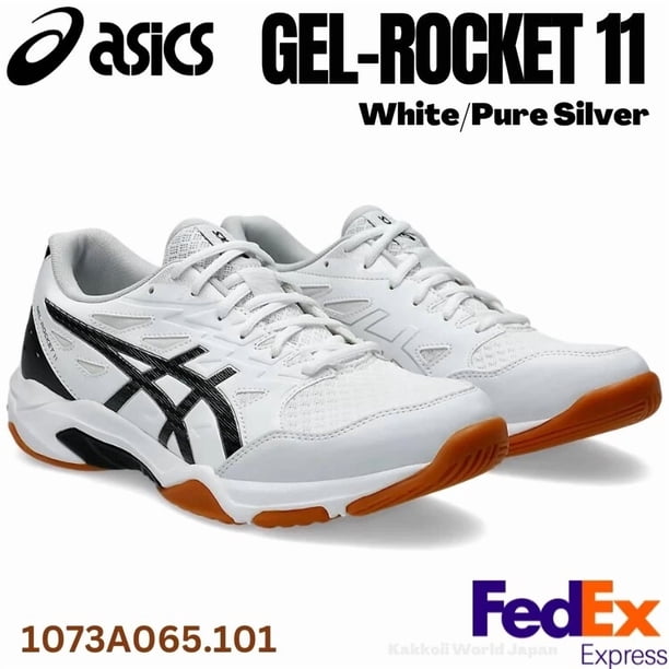 Asics Volleyball Shoes GEL-ROCKET 11 White/Pure Silver 1073A065 101 UNISEX NEW!
