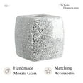 thumbnail image 3 of WHOLE HOUSEWARES Mosaic Glass Tissue Box Cover - Decorative Tissue Holder for Mermaid Bathroom Decor - Square Glass Tissue Case in Silver Color, 3 of 6