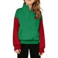 thumbnail image 3 of Half Zip Sweatshirts for Girls Boys Long Sleeve Stand Collared Thumb Hole Plain Sweatshirt with Pockets Pullover Tops, 3 of 4