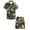 Black - Yellow & Green Leaf Print, variant on Boys 2 Piece Outfits Hawaiian Shorts Sets Button Down Shirt and Shorts Summer Beach Clothes