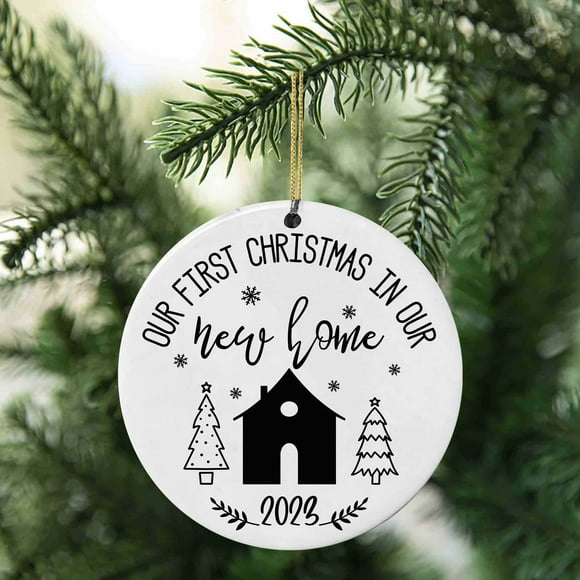 Yhmxh Christmas Décorations Ornements de Noël Nouvelle Maison 2025, Première Noël Notre Nouvelle Maison, Cadeau de Pendaison de Crémaillère, Nouveau Cadeau Maison, Première Décoration de Noël, 1ère Noël, Baube de Vacances