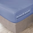thumbnail image 3 of Extra Deep Pocket 6 Piece Bed Sheet Set – Super Deep Fitted Sheet Fits Mattress from 18-24 inces Depth – Double Brushed Microfiber Sheets with 4 Pillow Cases, Full, Steel Blue, 3 of 6