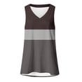 thumbnail image 6 of Wensltd Women Plus Size V Neck Sleeveless Tank Tops Color Block Soft Stretch Breathable Curved Hem Tank Shirt For Summer Daily Casual, 6 of 8