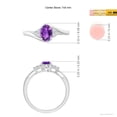 thumbnail image 4 of ANGARA Natural Oval Amethyst Bypass Ring with Trio Diamond Accents in 14K White Gold for Women (Size-7x5mm) | February Birthstone, Anniversary, Jewelry Gift for Women | Natural Amethyst Ring, 4 of 9
