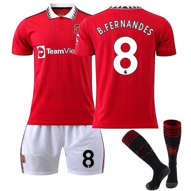 2022-2023 New Manchester United Kits de camiseta de fútbol Camiseta de entrenamiento de camiseta de fútbol para adultos Uniformes de fútbol para niños-B.FERNANDES 8-XL BmatwkZeng Bmatwk Jersey