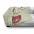 thumbnail image 2 of Winter Soft Flannel Fleece Throw Blanket, Fresh Seasonal Pomegranate Fruit Splash Pastel Food Vitamin Natural, Cozy Plush for Indoor and Outdoor Use, 70" x 90", Cream and Dark Coral, by Ambesonne, 2 of 5