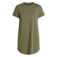 thumbnail image 6 of Time and Tru Women's Cotton T-Shirt Dress with Short Sleeves, Sizes XS-XXXL, 6 of 6