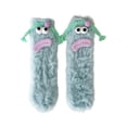 thumbnail image 2 of Onlysocks 2 Pair Cozy Fluffy Cartoon Monster Funny Socks for Family, 3D Crazy Novelty Face Winter Warm Thick Socks, Light Blue, 2 of 3
