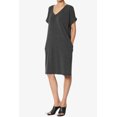 thumbnail image 3 of TheMogan Robe T-Shirt à Manches Courtes Col en V avec Poche pour Femmes Grande Taille, 3 of 6