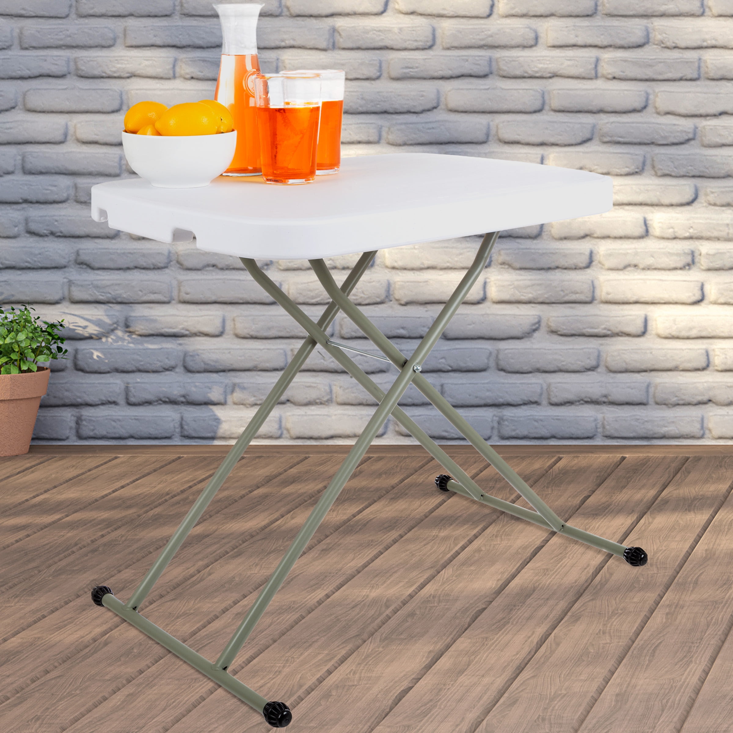 Everyday Home Adjustable Folding Table for Camping, Cards and