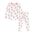 thumbnail image 3 of Glisme Girls Clothes Long Sleeve Outfits Cartoon Graphic Tops Pants Crewneck Sleepwear Adorable Toddler Playsuit White, 3 of 8