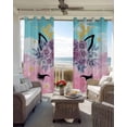 thumbnail image 6 of Purple Rose Antlers Blackout Curtains for Bedroom Living Room Darkening Curtains 63 Inches Long Abstract Art Teal Pink Fancy Flowers Window Curtain 2 Panels Set Window Treatment Drapes 52"x63", 6 of 9